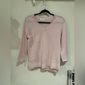 100% 2-Ply Cashmere Sweater - Pink in size Medium